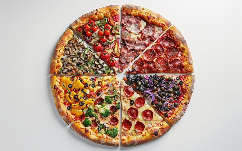 Image of different pizza toppings