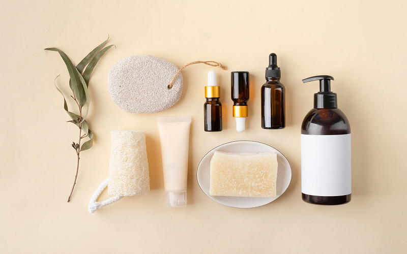 A stock photo of hair care products