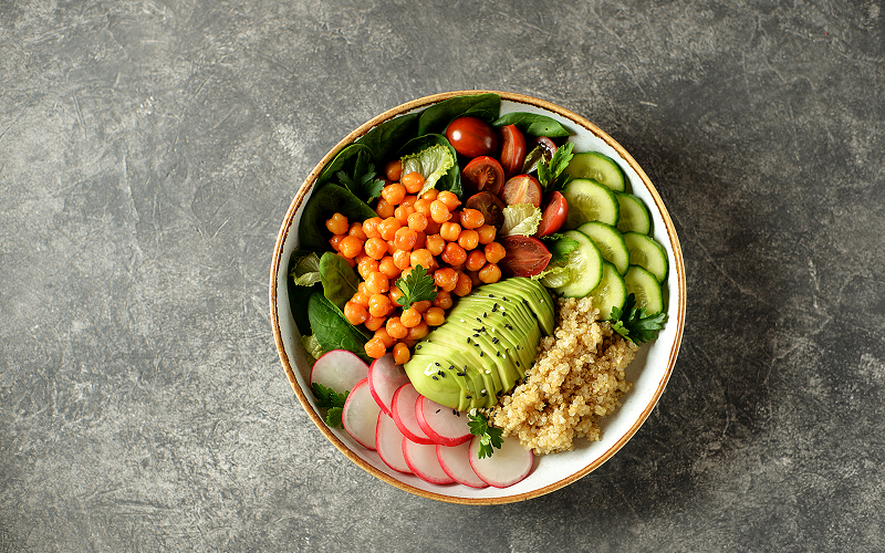 A bowl of healthy salad