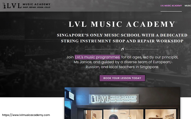 the website of LVL Music Academy