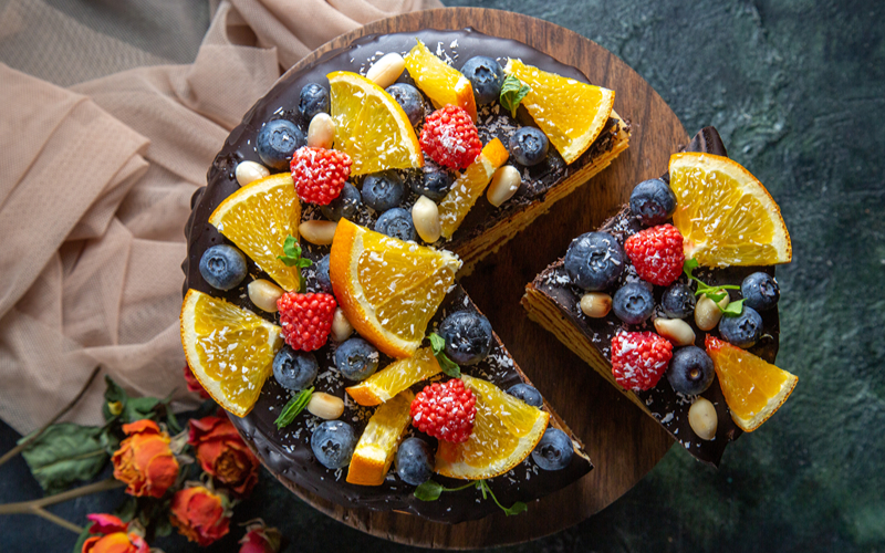 Image of a fruit themed cake