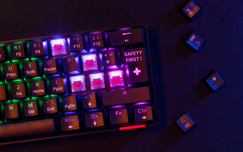 keycaps from a mechanical keyboard.