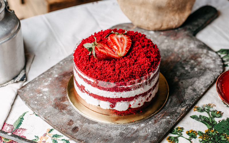 Image of a red velvet cake
