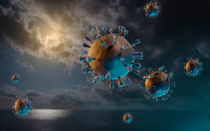 Image of a germs spreading in the air