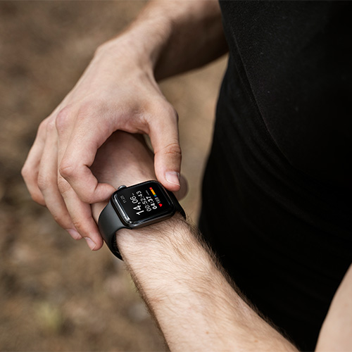Small image of a smart watch with a fitness app