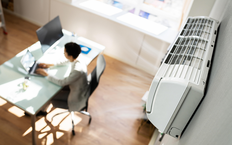 an aircon in a workplace environment