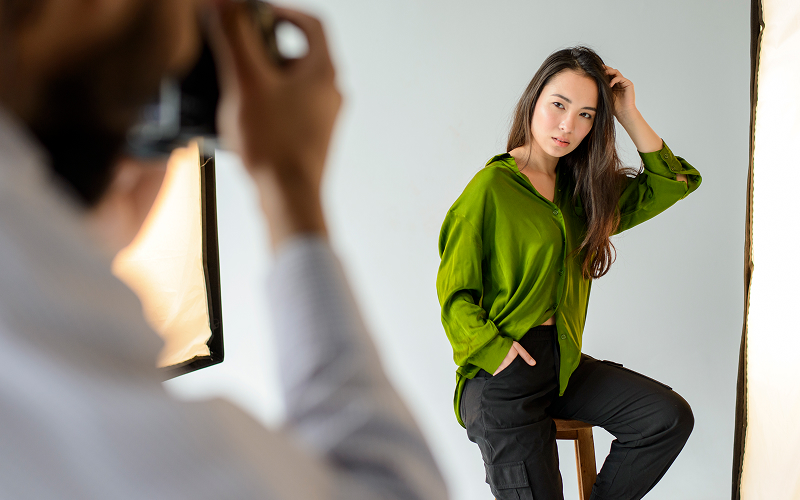 Image of a model being photographed