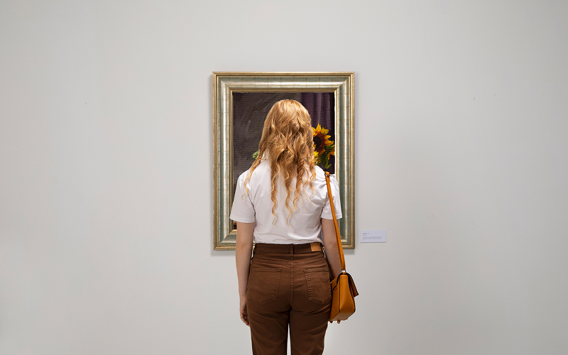 Image of a person in a museum